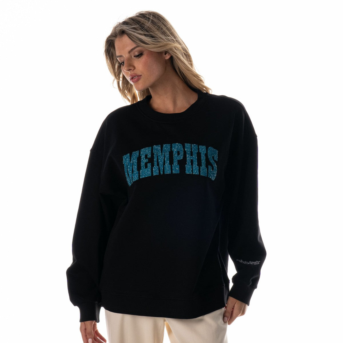 NBA - Memphis Grizzlies The Wild Collective Women's Rock Crystal Oversized Sweatshirt - Black
