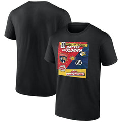 Florida Panthers - vs. Tampa Bay Lightning 2025 Stanley Cup Playoffs Rivalry Comic Pop T-Shirt Black