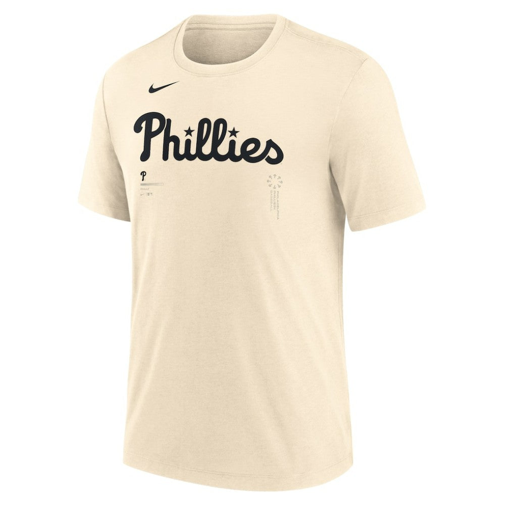Philadelphia Phillies Nike Wordmark Tri-Blend T-Shirt On Sale