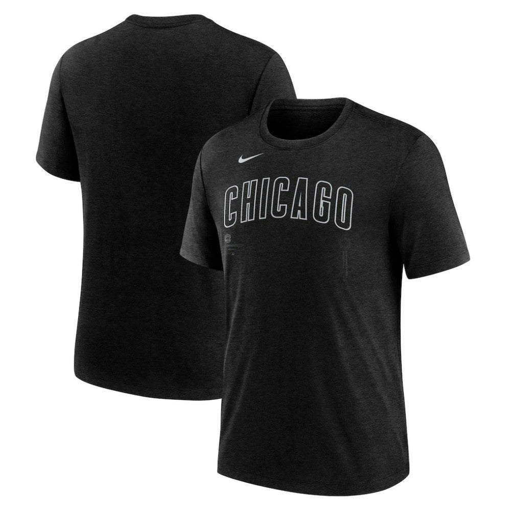 Chicago Cubs Nike Wordmark Tri-Blend T-Shirt On Sale