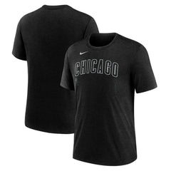 Chicago Cubs Nike Wordmark Tri-Blend T-Shirt On Sale