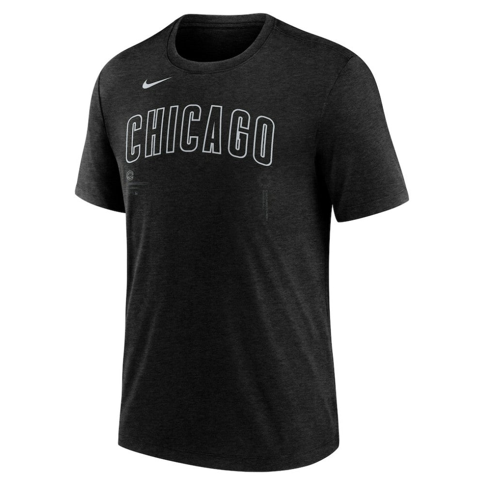 Chicago Cubs Nike Wordmark Tri-Blend T-Shirt On Sale