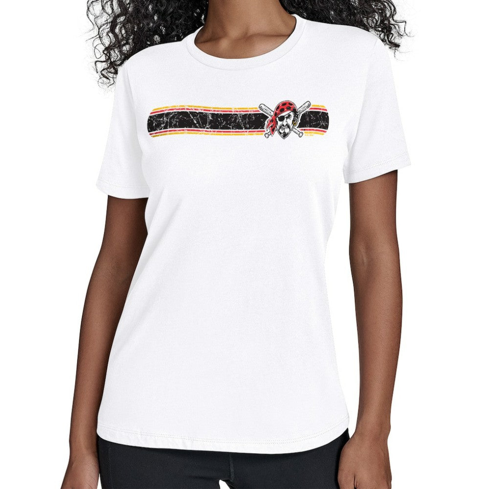 Pittsburgh Pirates Starter Women's Team Stripe T-Shirt On Sale