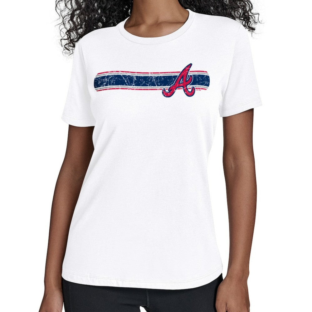 Atlanta Braves Starter Women's Team Stripe T-Shirt discount