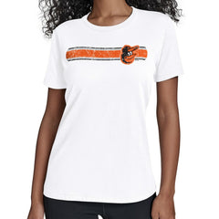 Baltimore Orioles Starter Women's Team Stripe T-Shirt On Sale