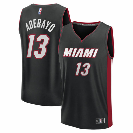 Bam Adebayo Miami Heat Youth Fast Break Replica Player Jersey - Black - Icon Edition | NBA Jerseys