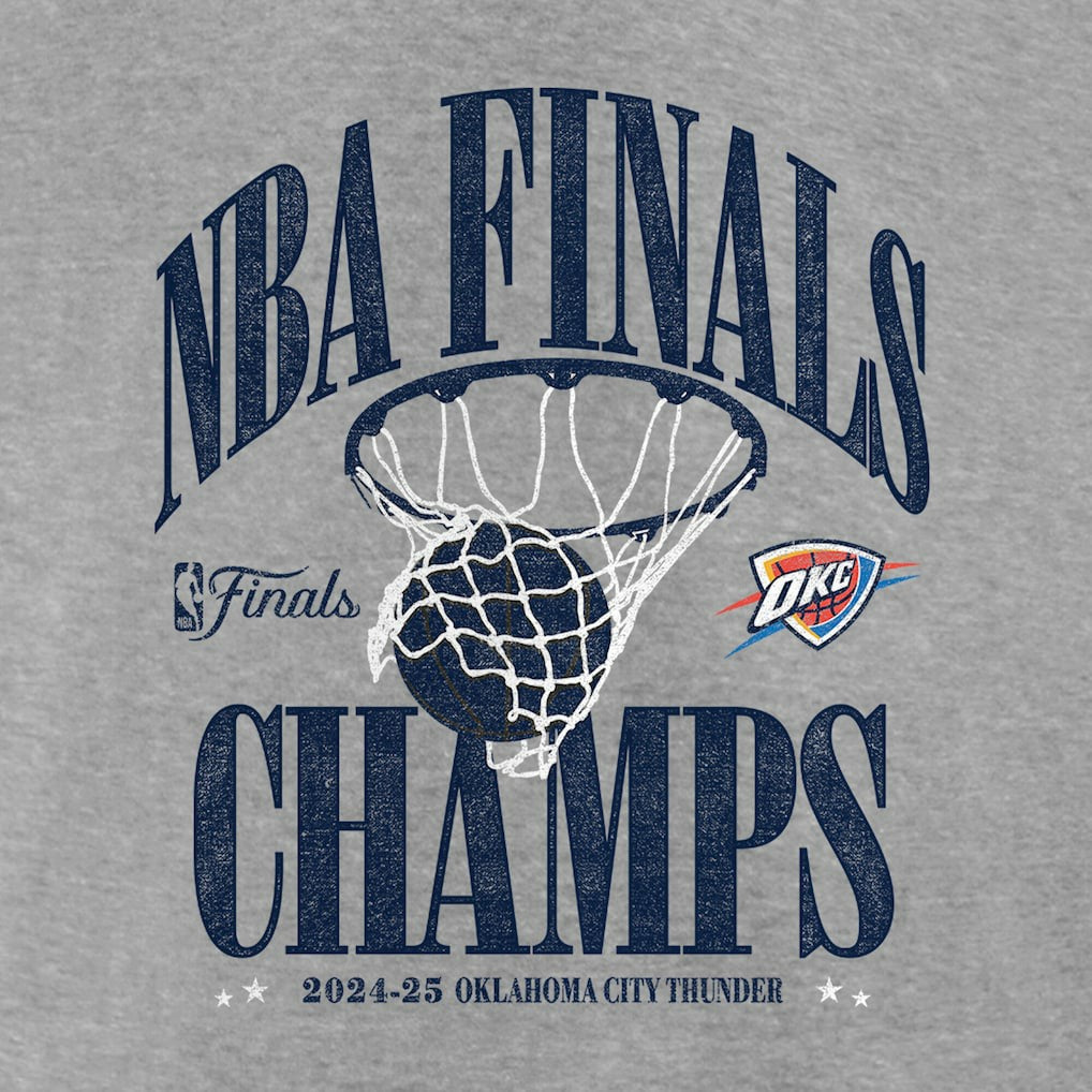 Fanatics - Oklahoma City Thunder 2025 NBA Finals Champions Fade Away Retro T-Shirt - Steel