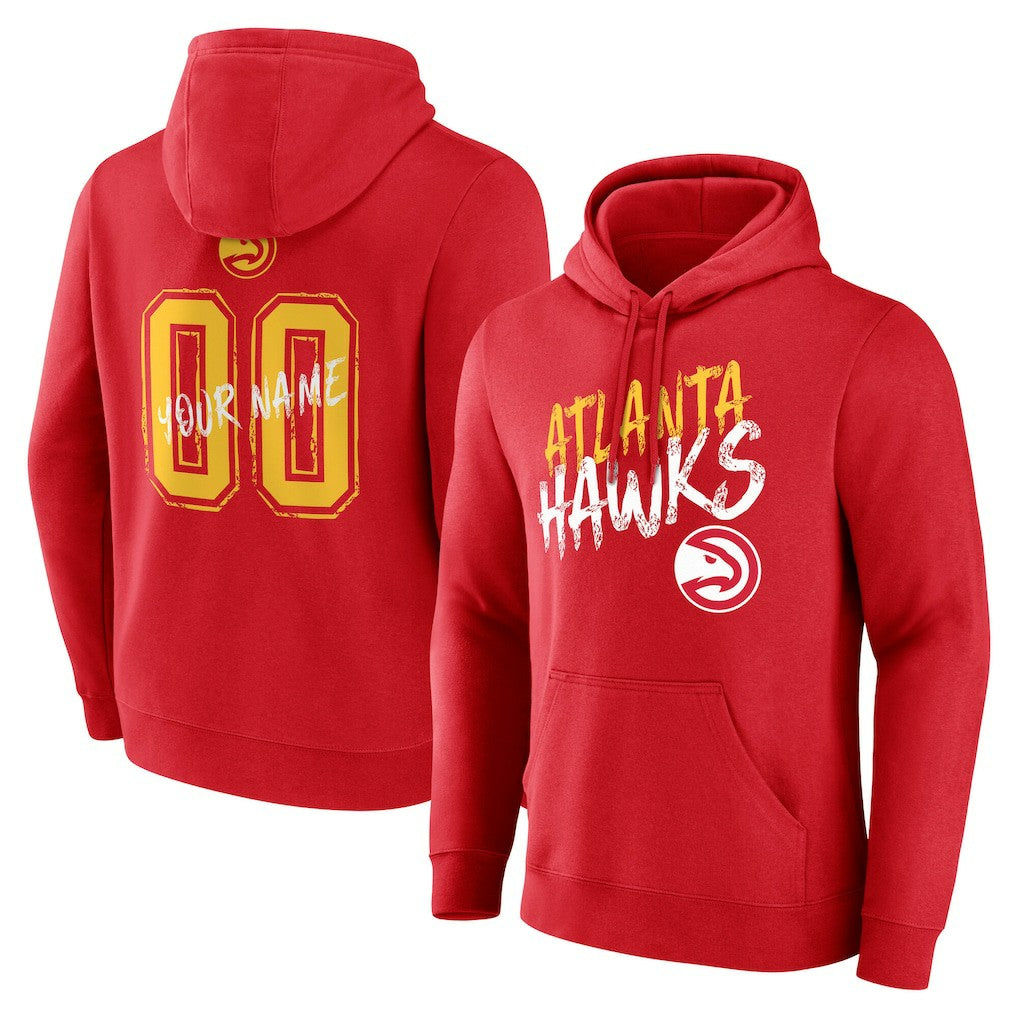 NBA - Atlanta Hawks Hustle Custom Pullover Hoodie - Red