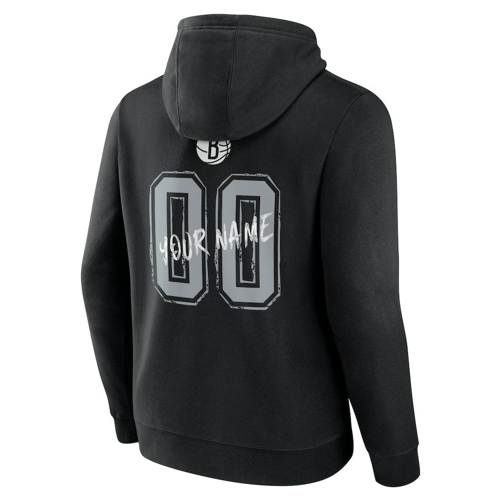 NBA - Brooklyn Nets Hustle Custom Pullover Hoodie - Black
