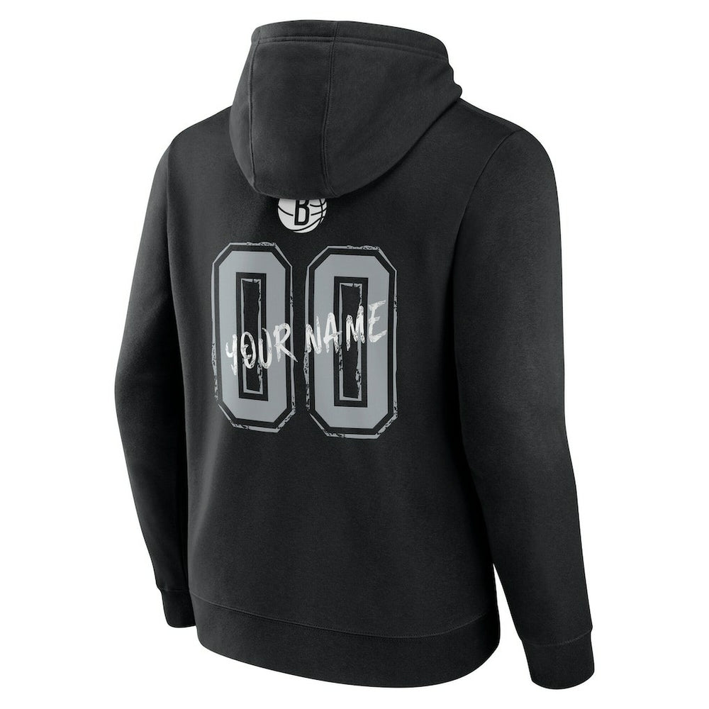 NBA - Brooklyn Nets Hustle Custom Pullover Hoodie - Black