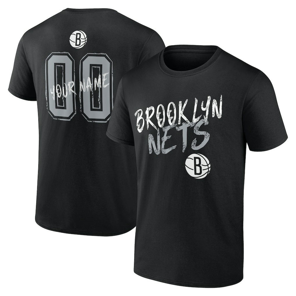 NBA - Brooklyn Nets Hustle Custom T-Shirt - Black