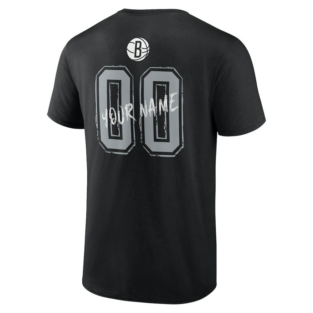 NBA - Brooklyn Nets Hustle Custom T-Shirt - Black