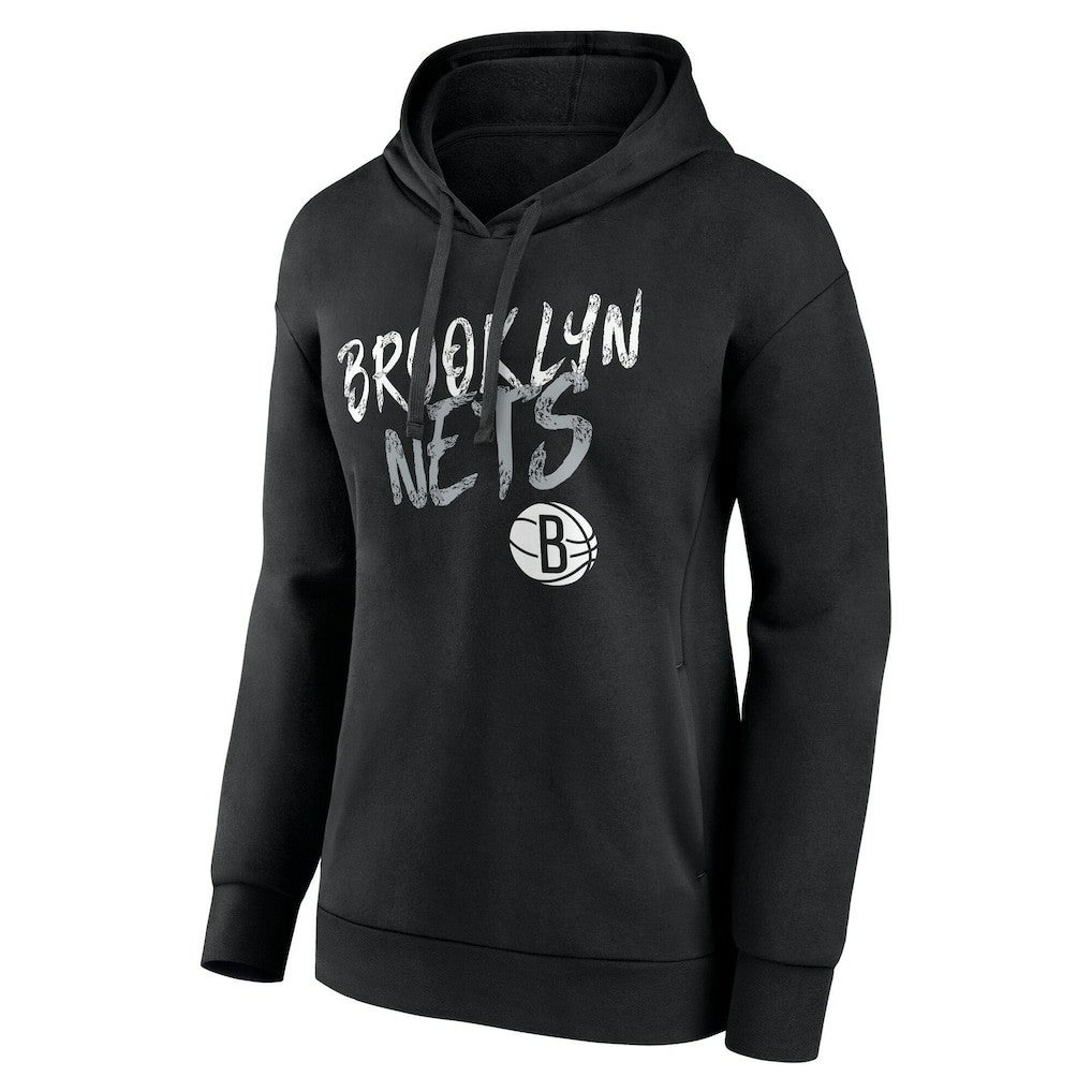 NBA - Brooklyn Nets Women's Hustle Custom Pullover Hoodie - Black