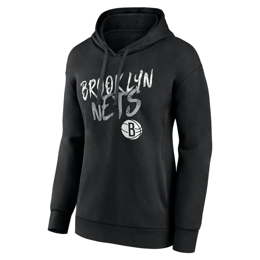 NBA - Brooklyn Nets Women's Hustle Custom Pullover Hoodie - Black