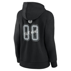NBA - Brooklyn Nets Women's Hustle Custom Pullover Hoodie - Black