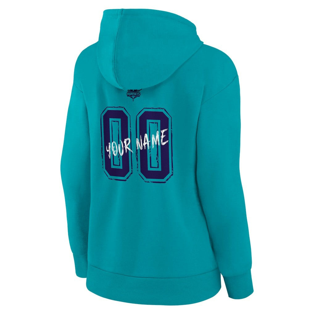 NBA - Charlotte Hornets Women's Hustle Custom Pullover Hoodie - Teal