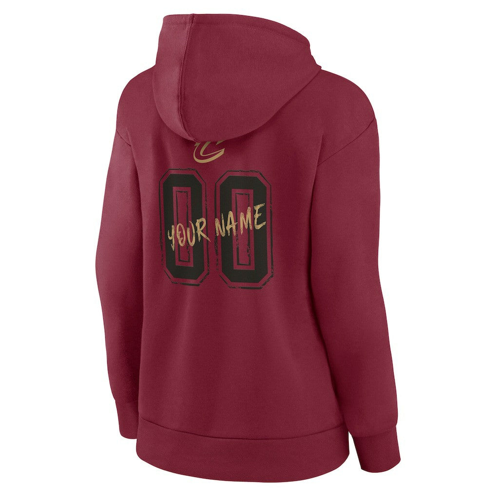 NBA - Cleveland Cavaliers Women's Hustle Custom Pullover Hoodie - Wine
