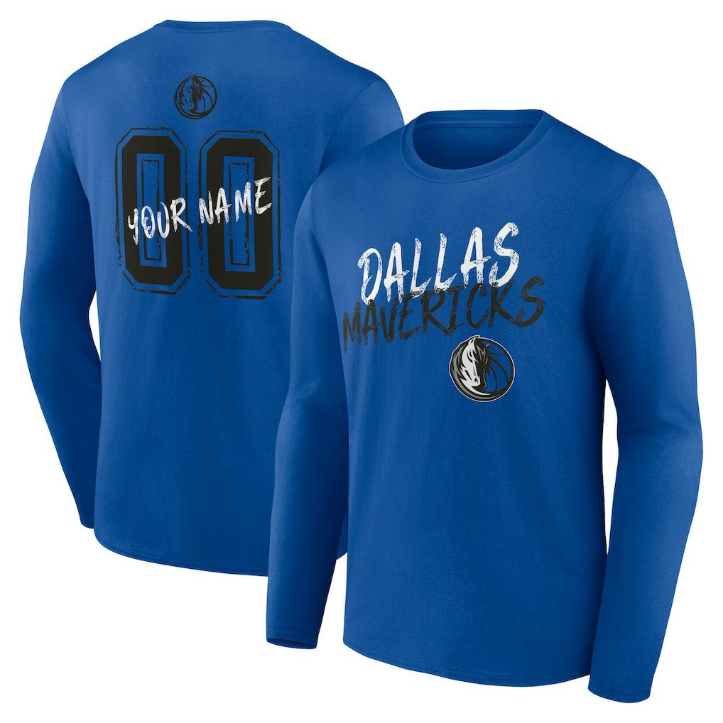 NBA - Dallas Mavericks Hustle Custom Long Sleeve T-Shirt - Blue