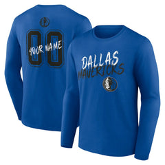 NBA - Dallas Mavericks Hustle Custom Long Sleeve T-Shirt - Blue