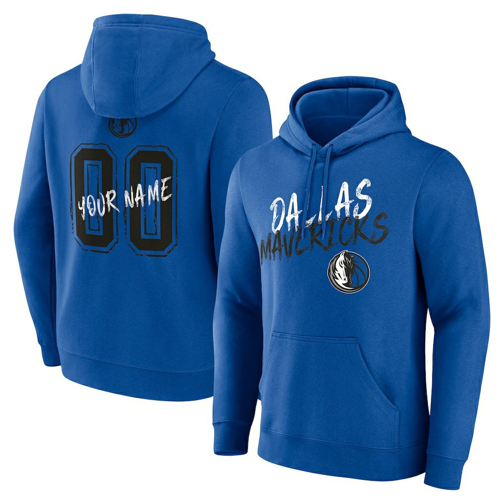 NBA - Dallas Mavericks Hustle Custom Pullover Hoodie - Blue