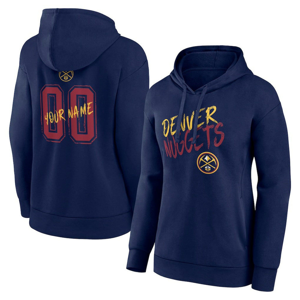 NBA - Denver Nuggets Women's Hustle Custom Pullover Hoodie - Navy