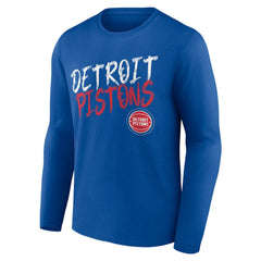 NBA - Detroit Pistons Hustle Custom Long Sleeve T-Shirt - Blue