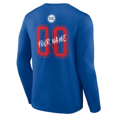 NBA - Detroit Pistons Hustle Custom Long Sleeve T-Shirt - Blue