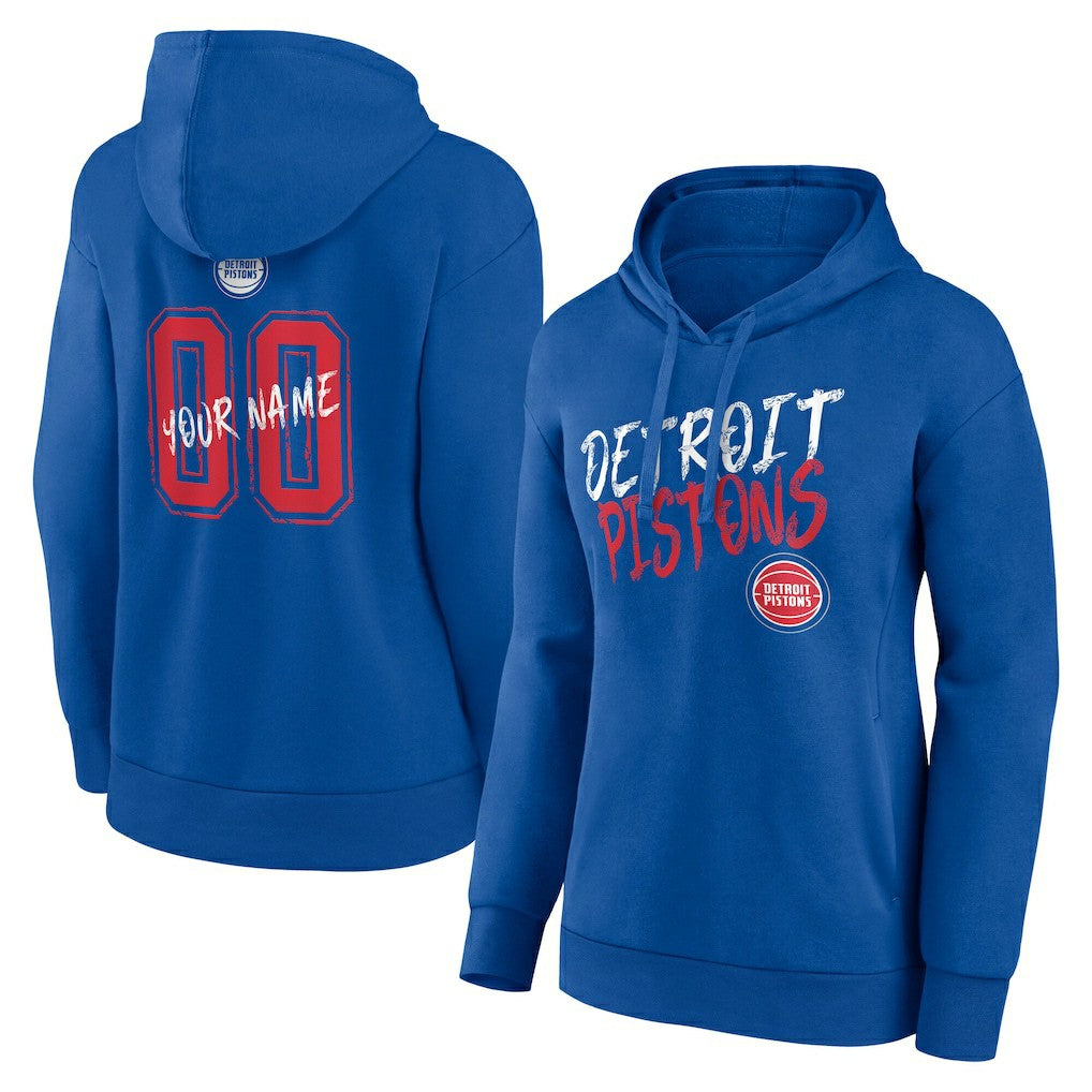 NBA - Detroit Pistons Women's Hustle Custom Pullover Hoodie - Blue