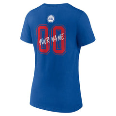 NBA - Detroit Pistons Women's Hustle Custom V-Neck T-Shirt - Blue