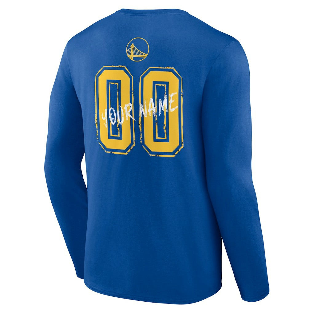 NBA - Golden State Warriors Hustle Custom Long Sleeve T-Shirt - Royal