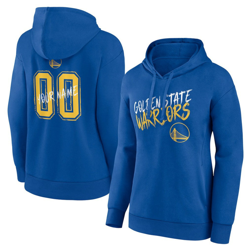 NBA - Golden State Warriors Women's Hustle Custom Pullover Hoodie - Royal