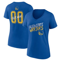 NBA - Golden State Warriors Women's Hustle Custom V-Neck T-Shirt - Royal
