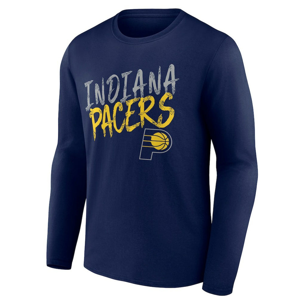 NBA - Indiana Pacers Hustle Custom Long Sleeve T-Shirt - Navy