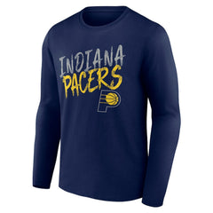 NBA - Indiana Pacers Hustle Custom Long Sleeve T-Shirt - Navy