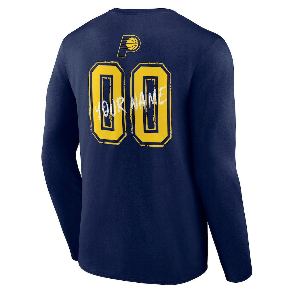 NBA - Indiana Pacers Hustle Custom Long Sleeve T-Shirt - Navy