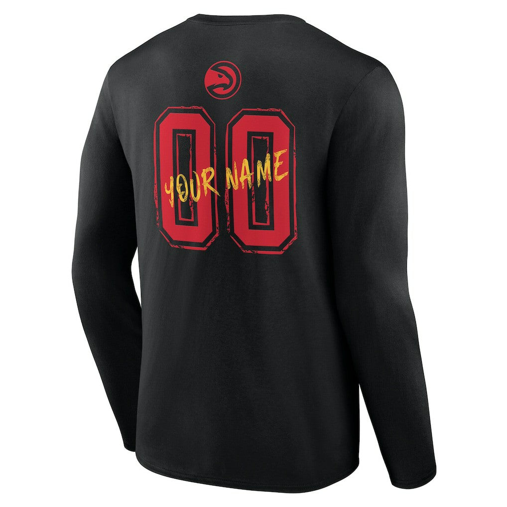 NBA - Atlanta Hawks Hustle Custom Long Sleeve T-Shirt - Black