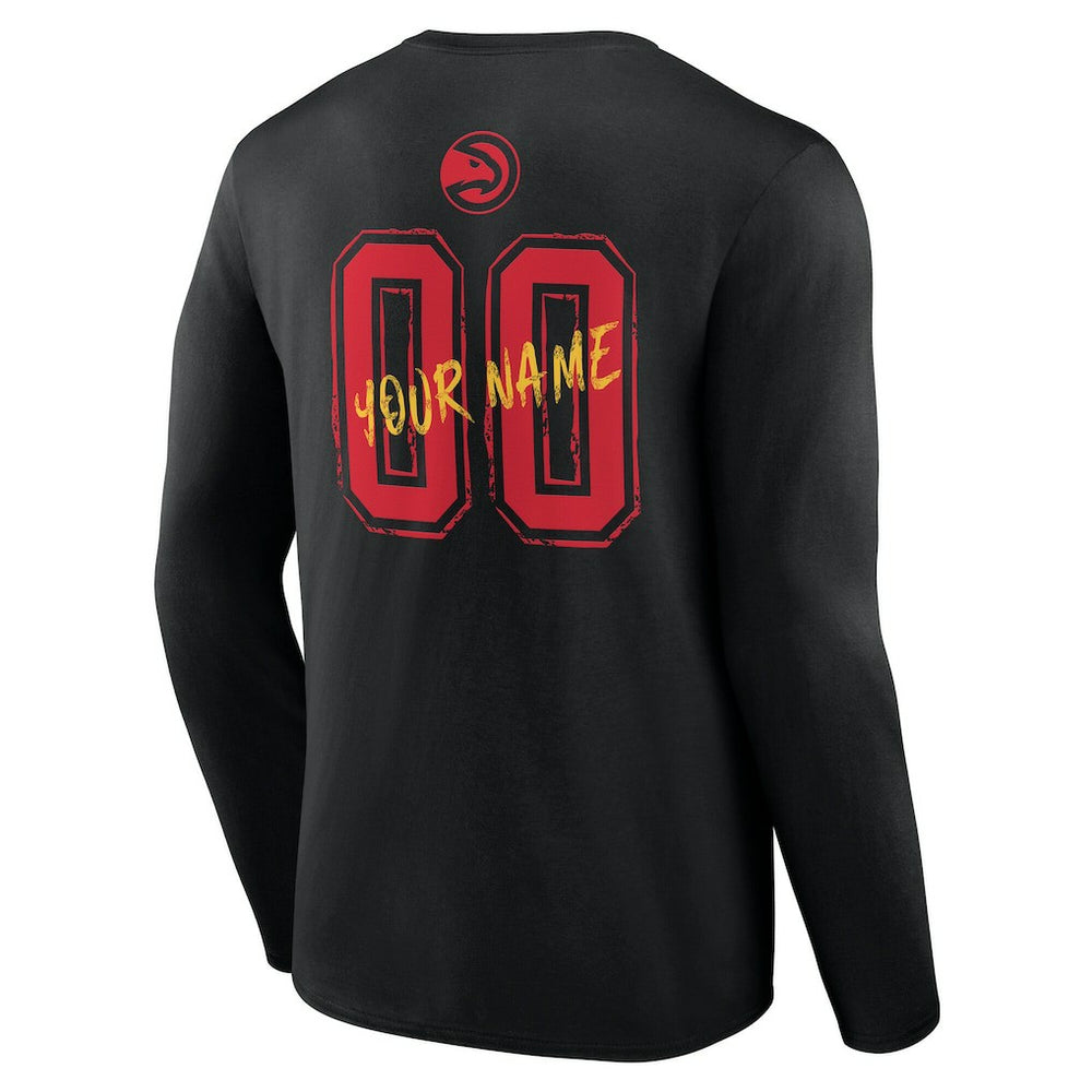 NBA - Atlanta Hawks Hustle Custom Long Sleeve T-Shirt - Black