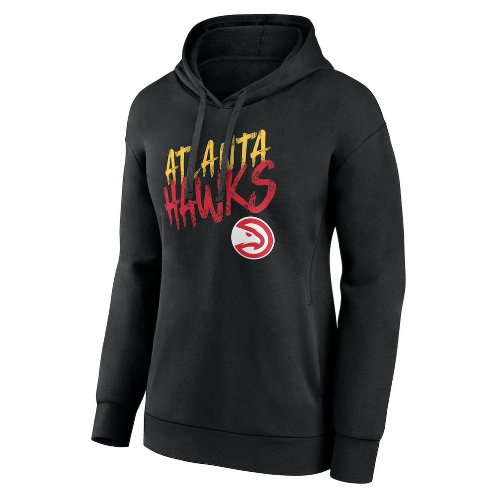 NBA - Atlanta Hawks Women's Hustle Custom Pullover Hoodie - Black