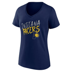 NBA - Indiana Pacers Women's Hustle Custom V-Neck T-Shirt - Navy