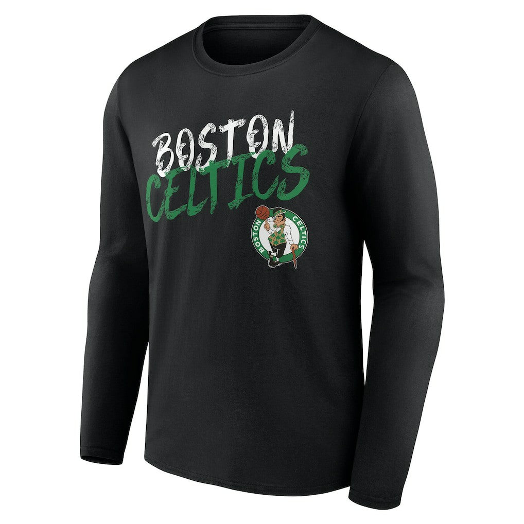 NBA - Boston Celtics Hustle Custom Long Sleeve T-Shirt - Black