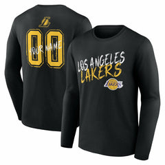 NBA - Los Angeles Lakers Hustle Custom Long Sleeve T-Shirt - Black