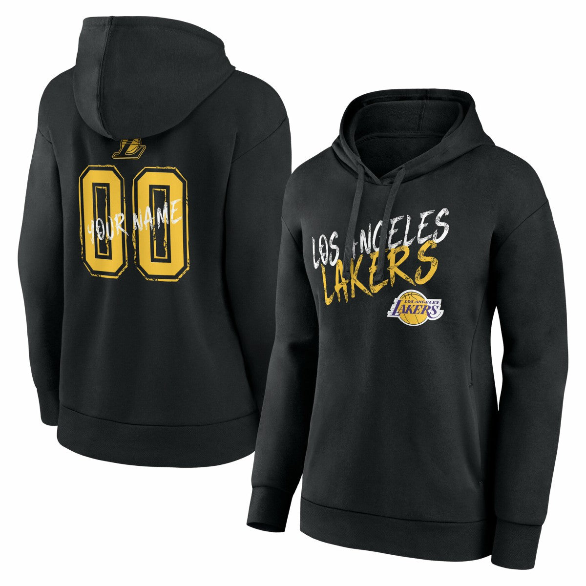NBA - Los Angeles Lakers Women's Hustle Custom Pullover Hoodie - Black