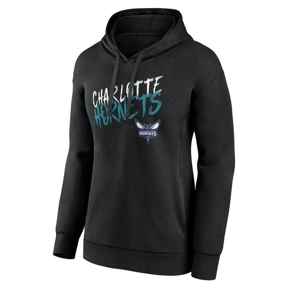 NBA - Charlotte Hornets Women's Hustle Custom Pullover Hoodie - Black