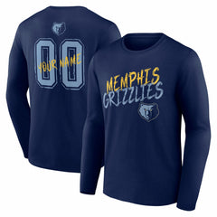 NBA - Memphis Grizzlies Hustle Custom Long Sleeve T-Shirt - Navy