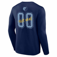 NBA - Memphis Grizzlies Hustle Custom Long Sleeve T-Shirt - Navy