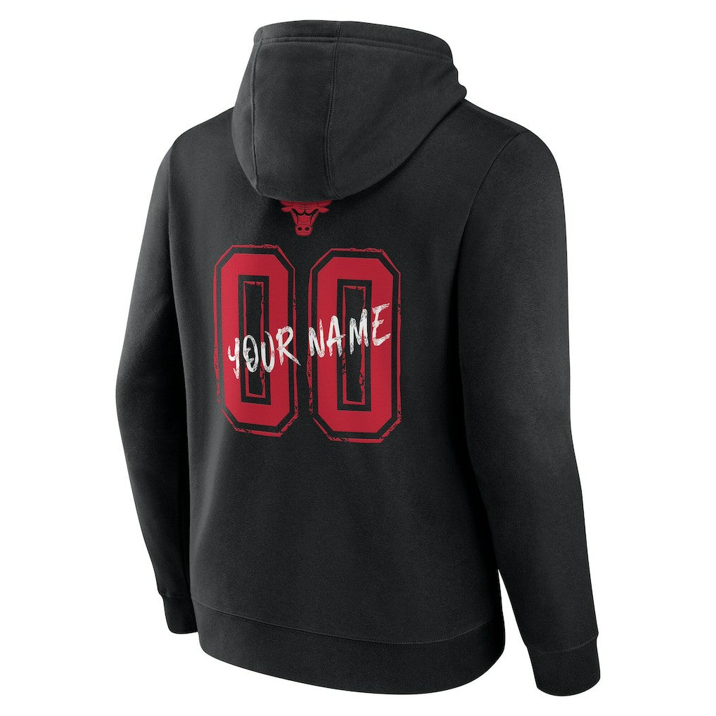 NBA - Chicago Bulls Hustle Custom Pullover Hoodie - Black