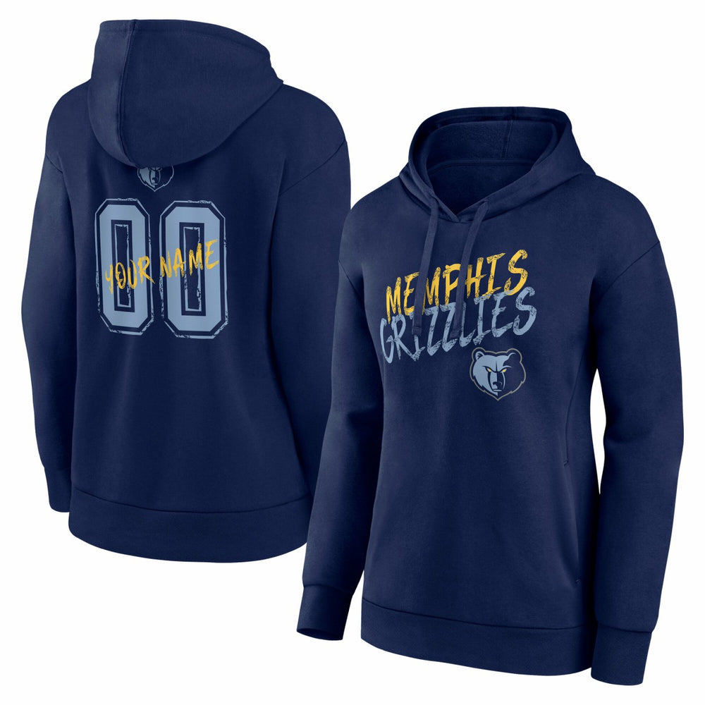 NBA - Memphis Grizzlies Women's Hustle Custom Pullover Hoodie - Navy