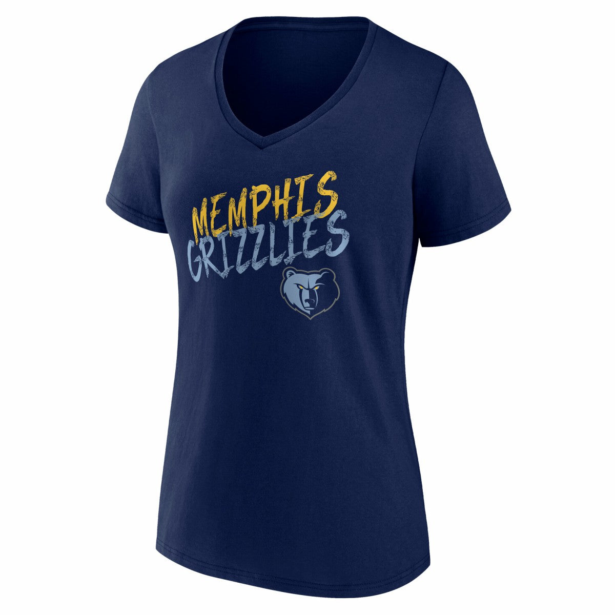 NBA - Memphis Grizzlies Women's Hustle Custom V-Neck T-Shirt - Navy