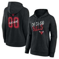 NBA - Chicago Bulls Women's Hustle Custom Pullover Hoodie - Black