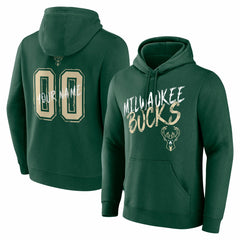 NBA - Milwaukee Bucks Hustle Custom Pullover Hoodie - Hunter Green